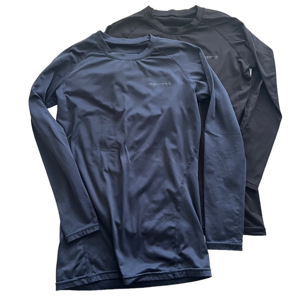 Devops Men's Thermal Long Sleeve Compression Shirts Size S (Bundle of 2)
